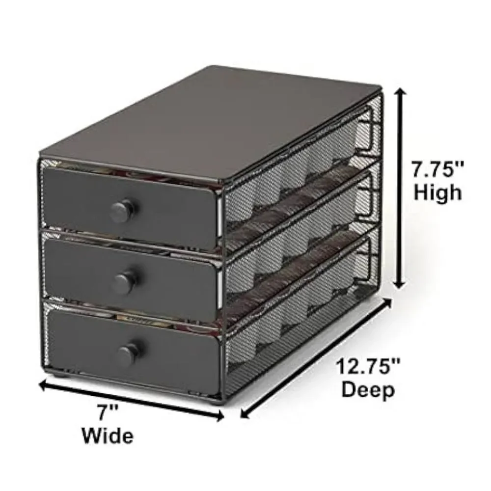 NWT Black Satin K-Cups, 54 Pod Coffee Pack Capacity Rack, 3-Tier Holder & Storag